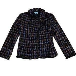 Vintage Designs by Seymour‎ Women's Multicolor Tweed Blazer Jacket Classic Retro
